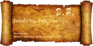 Dohány Péter névjegykártya
