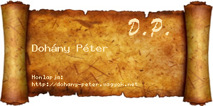 Dohány Péter névjegykártya