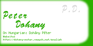 peter dohany business card