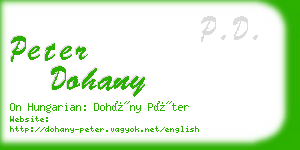 peter dohany business card